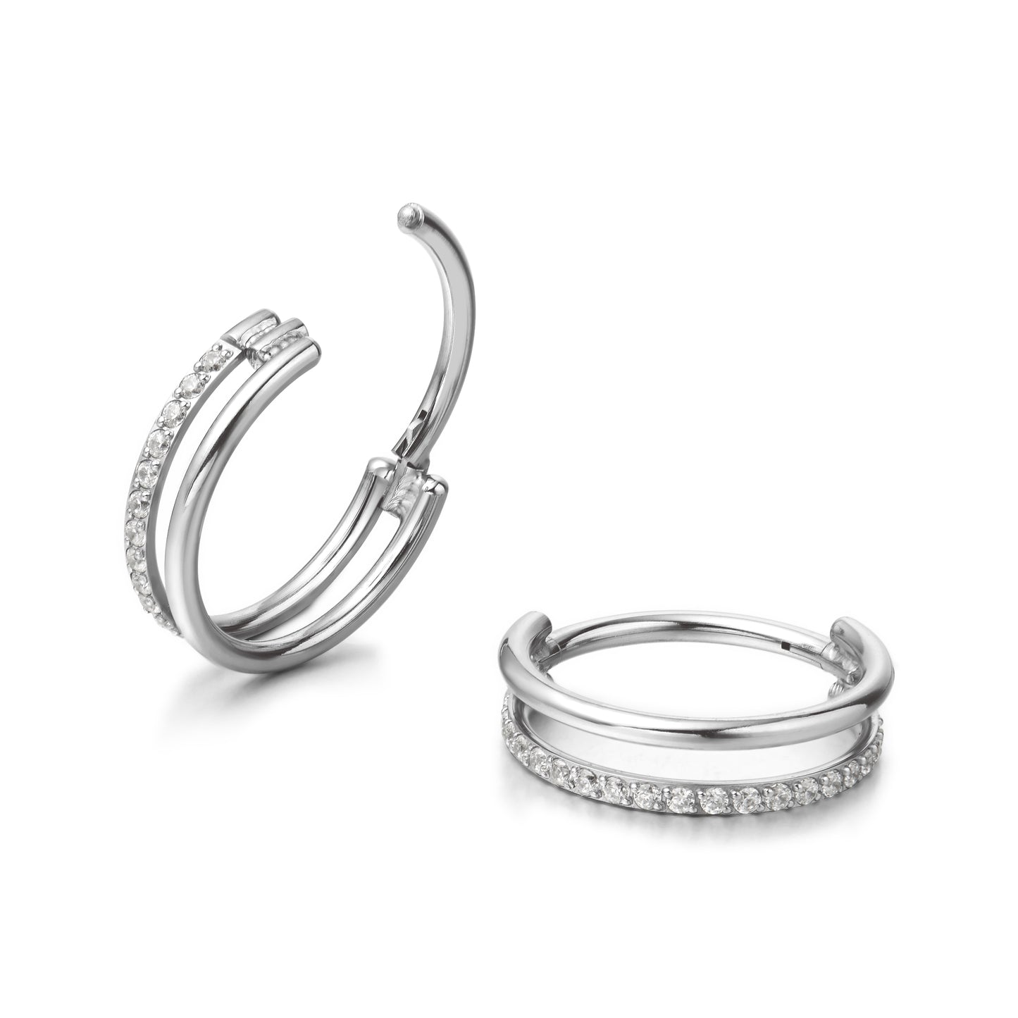 G23 Pure Titanium Huggie Hoop Earrings,12mm Hypoallergenic for Sensitive Ears Pave Cubic Zirconia (18G(1.0mm) Gold)