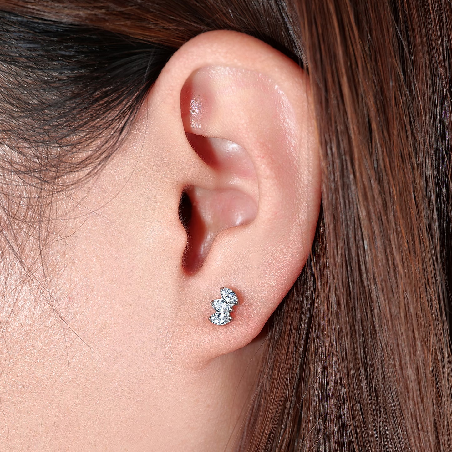 Limerencia Pure Titanium Hypoallergenic Earrings | CZ Crown Cubic Zirconia | Implant Grade Piercing jewelry| Suitable for Sensitive Ears Delicate Jewelry