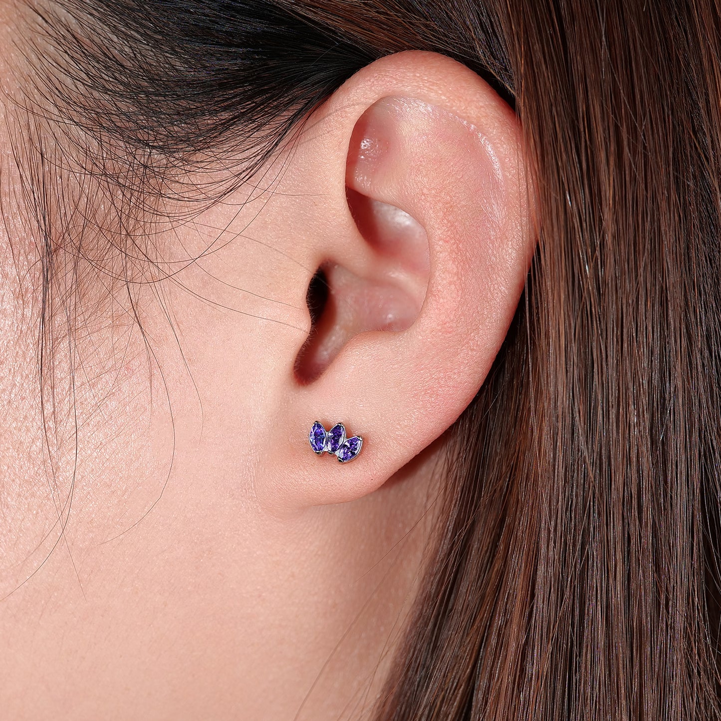 Limerencia Pure Titanium Hypoallergenic Earrings | CZ Crown Cubic Zirconia | Implant Grade Piercing jewelry| Suitable for Sensitive Ears Delicate Jewelry