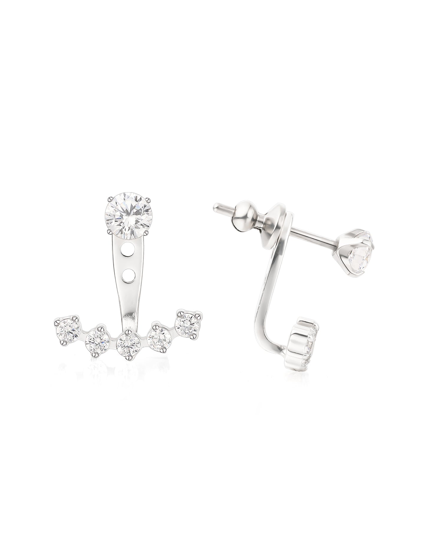 Limerencia Hypoallergenic G23 Implant Grade Titanium Dangle Stud Earrings 5A+Cubic Zirconia Piercing Jacket Earrings for Women Girls Sensitive Ears