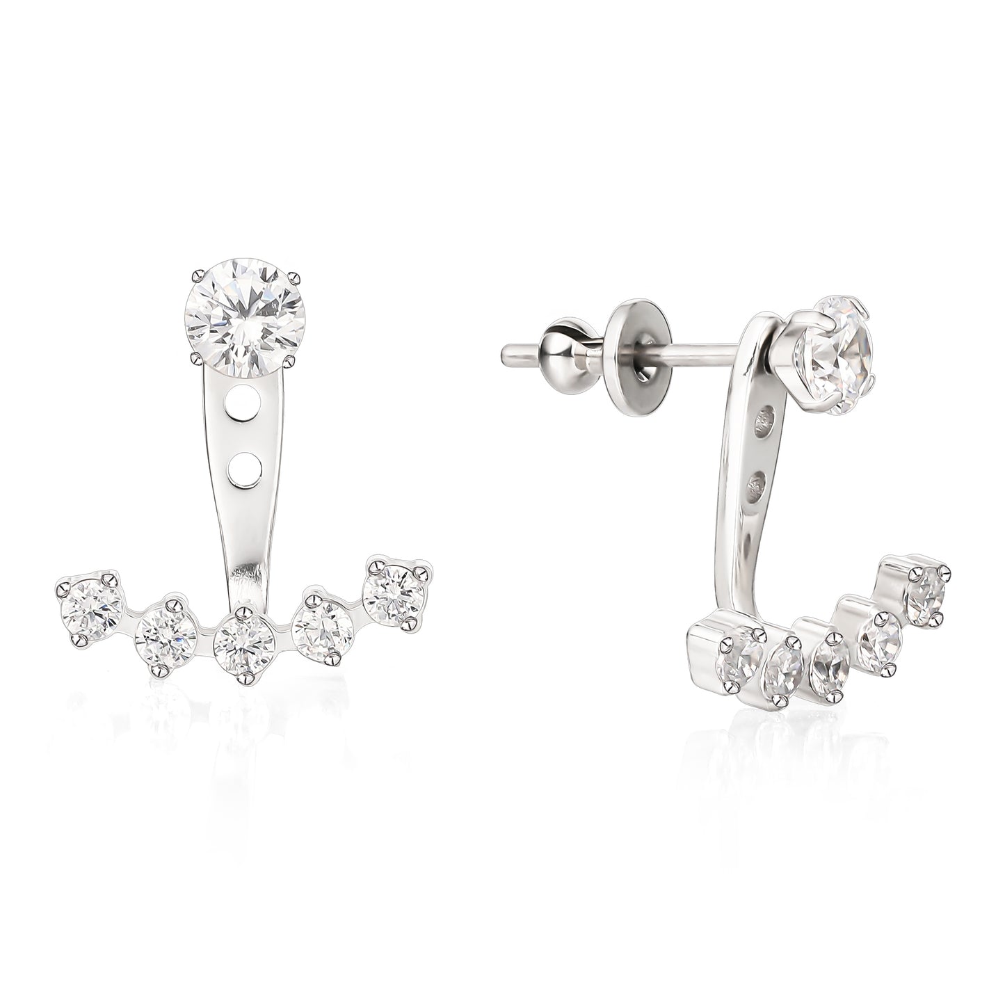 Limerencia Hypoallergenic G23 Implant Grade Titanium Dangle Stud Earrings 5A+Cubic Zirconia Piercing Jacket Earrings for Women Girls Sensitive Ears