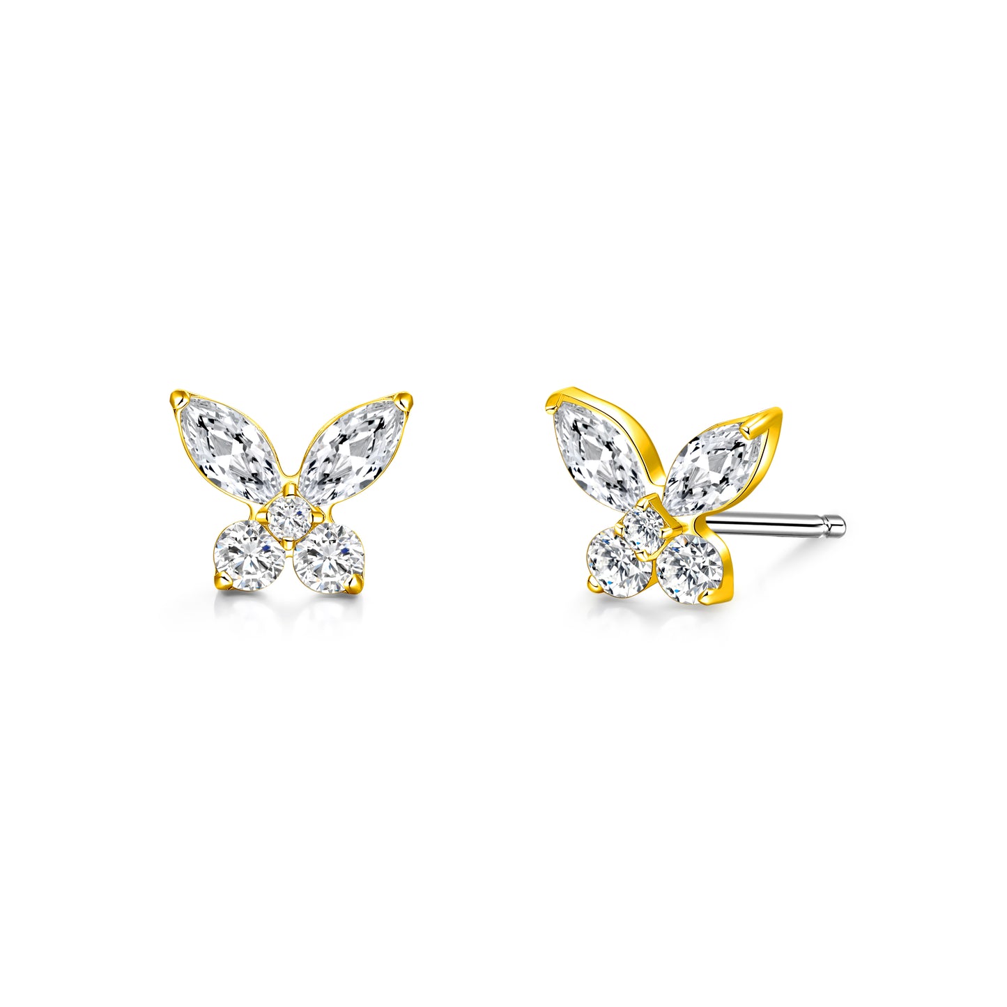 Limerencia Pure Titanium Hypoallergenic Earrings Dainty Butterfly CZ G23 Implant Grade Piercing Fashion Jewelry For Sensitive Ears