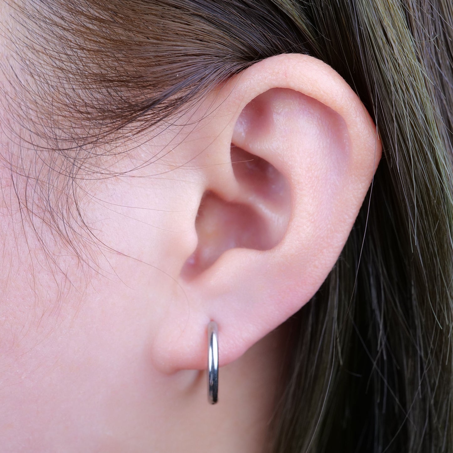 Limerencia Hypoallergenic Pure Titanium Pairs Small Huggie Hoop Earrings, Lightweight Cartilage Hoops Small Cubic Zirconia Cuff Earrings Mini Piercing Jewelry for Women (8mm, No stones)