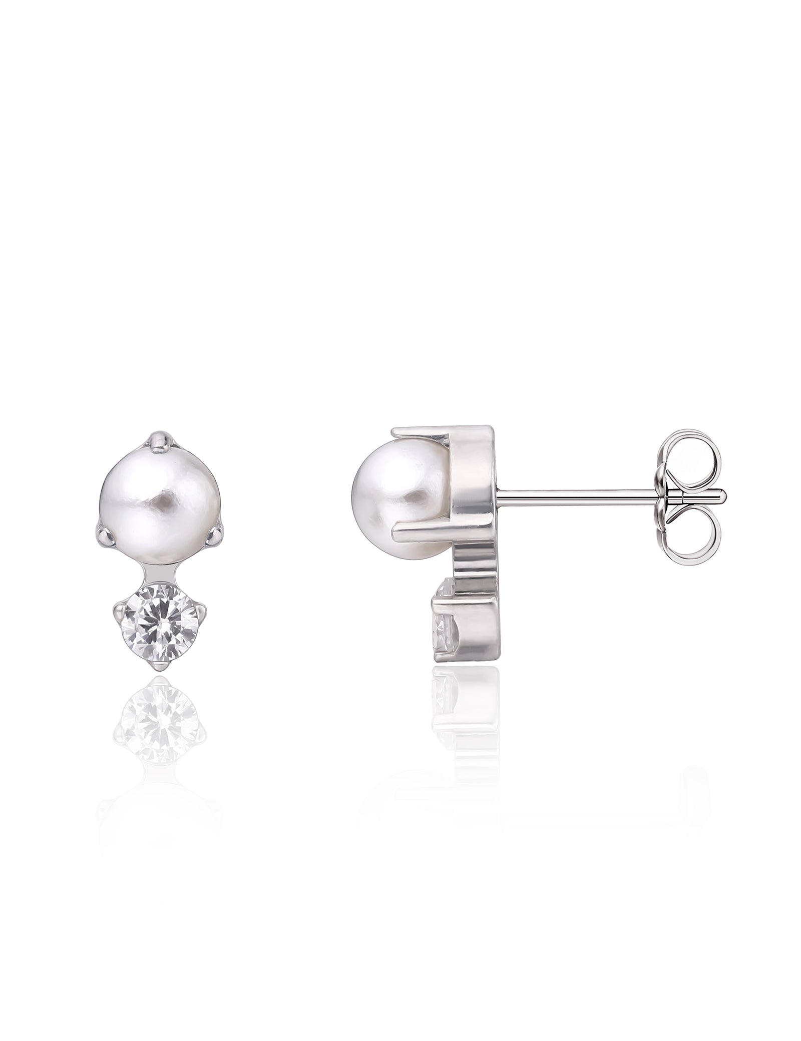 Limerencia G23 Pure Titanium Hypoallergenic Earrings CZ Pearl