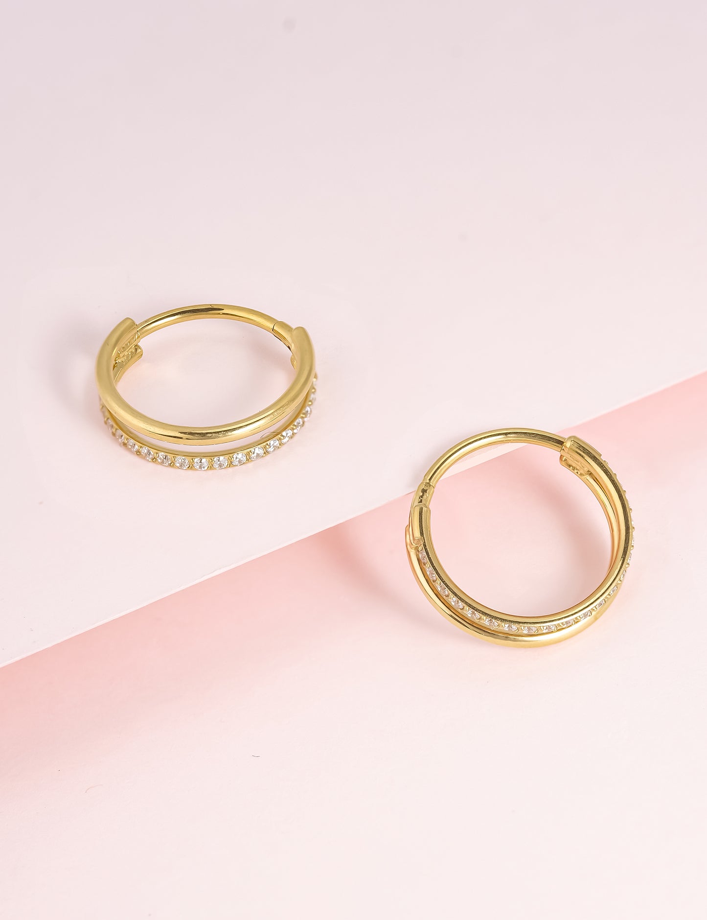 G23 Pure Titanium Huggie Hoop Earrings,12mm Hypoallergenic for Sensitive Ears Pave Cubic Zirconia (18G(1.0mm) Gold)