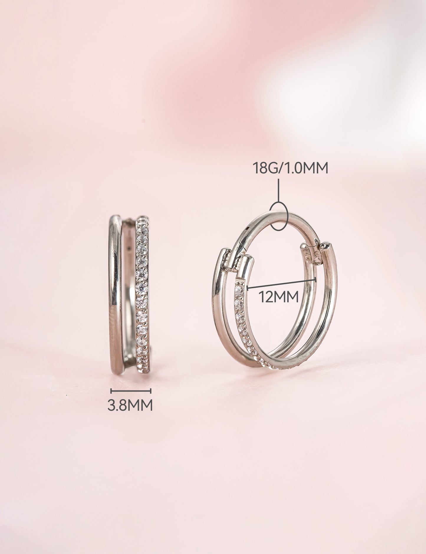 G23 Pure Titanium Huggie Hoop Earrings,12mm Hypoallergenic for Sensitive Ears Pave Cubic Zirconia (18G(1.0mm) Gold)