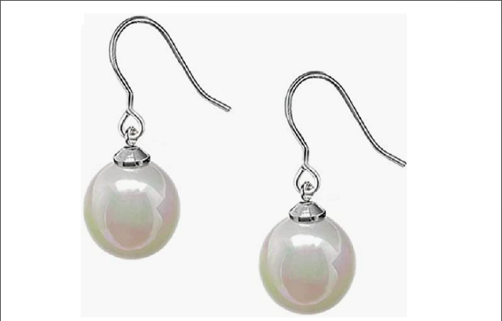 Titanium Dangle Earrings, Shell Pearl Drop Earrings, 10mm Lightweight Drop Earrings Hypoallergenic for Sensitive Ears Women Girls