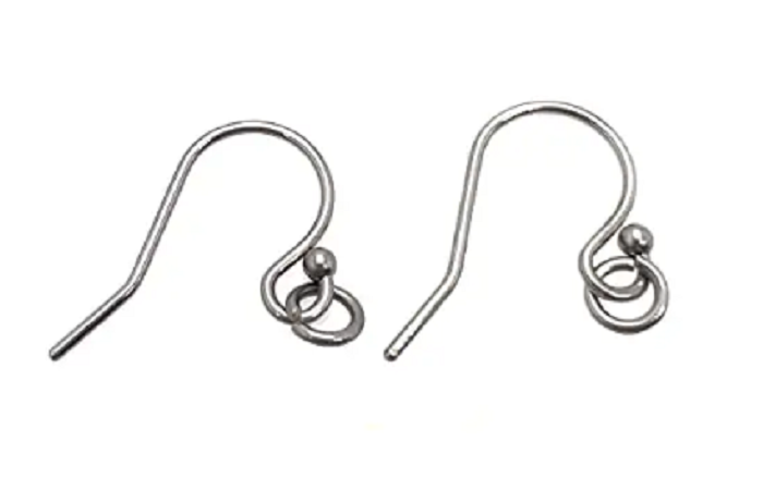 Limerencia Nickel Free Titanium French Hooks Earring Findings, Earring Making Kit Includes 10pcs French Earring Hooks Ear Wire and 20pcs Earring Backs (Silver Color, Tail ball ear hook)