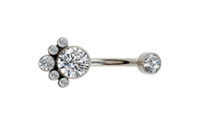 limerencia G23 Solid Titanium Belly Button Rings,hypoallergenic 14G 3/8 inch(10mm) Sparkle Gem CZ Belly Navel Rings Piercing Belly Bars