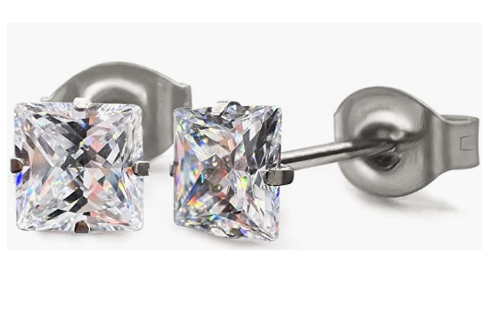 Limerencia Hypoallergenic G23 Pure Titanium Earrings, F141 Implant Grade Titanium Studs, CZ Earrings for Women Men Sensitive Ears