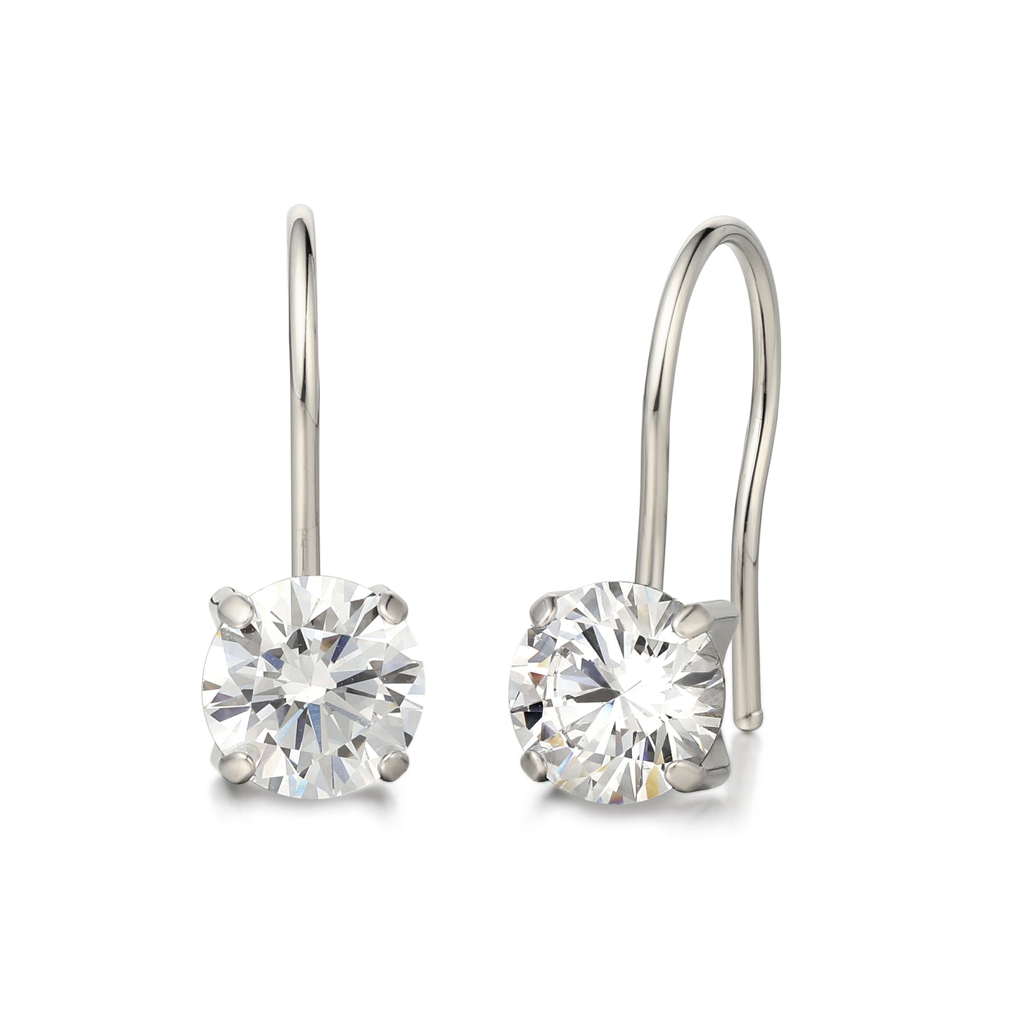 Limerencia Hypoallergenic Pure Titanium Cubic Zirconia Dangle Hoop Earrings,Lightweight Drop Earrings Round bright zirconia size 8mm (5/16inch) for Sensitive Ears Women Girls