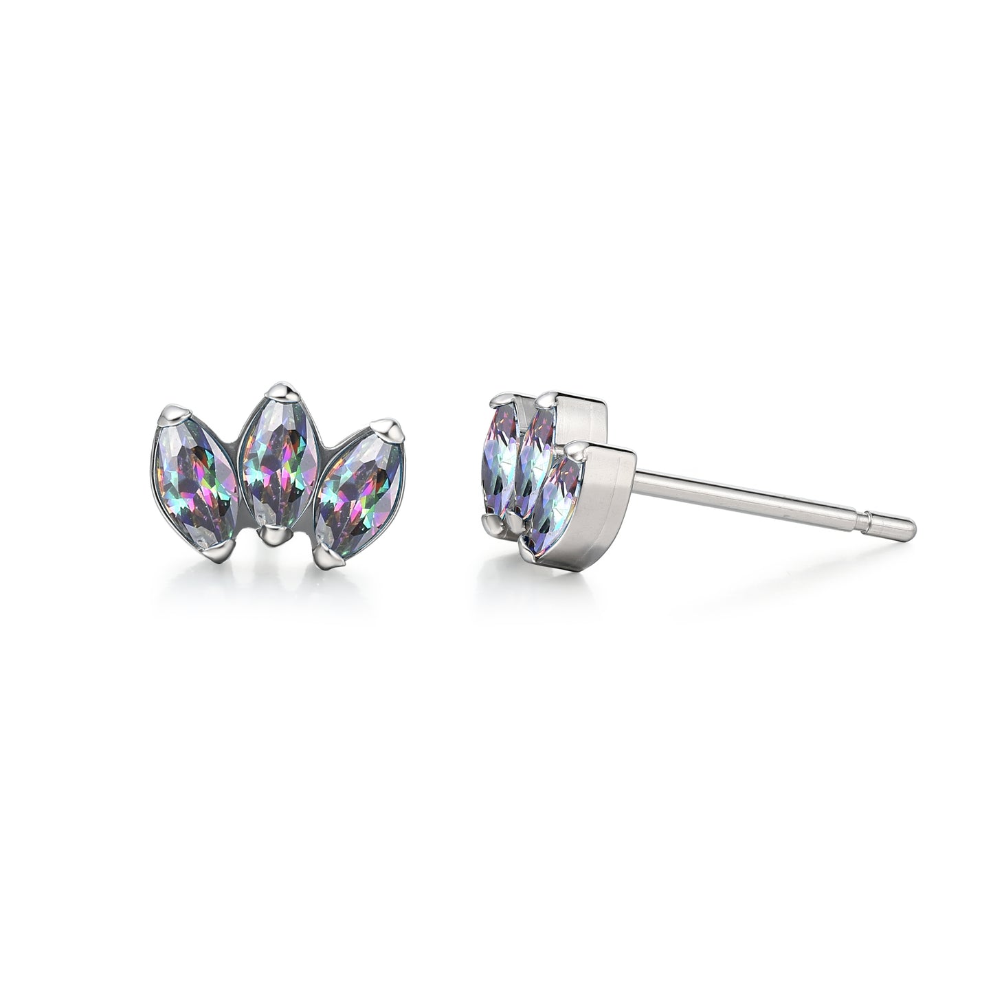 Limerencia Pure Titanium Hypoallergenic Earrings | CZ Crown Cubic Zirconia | Implant Grade Piercing jewelry| Suitable for Sensitive Ears Delicate Jewelry