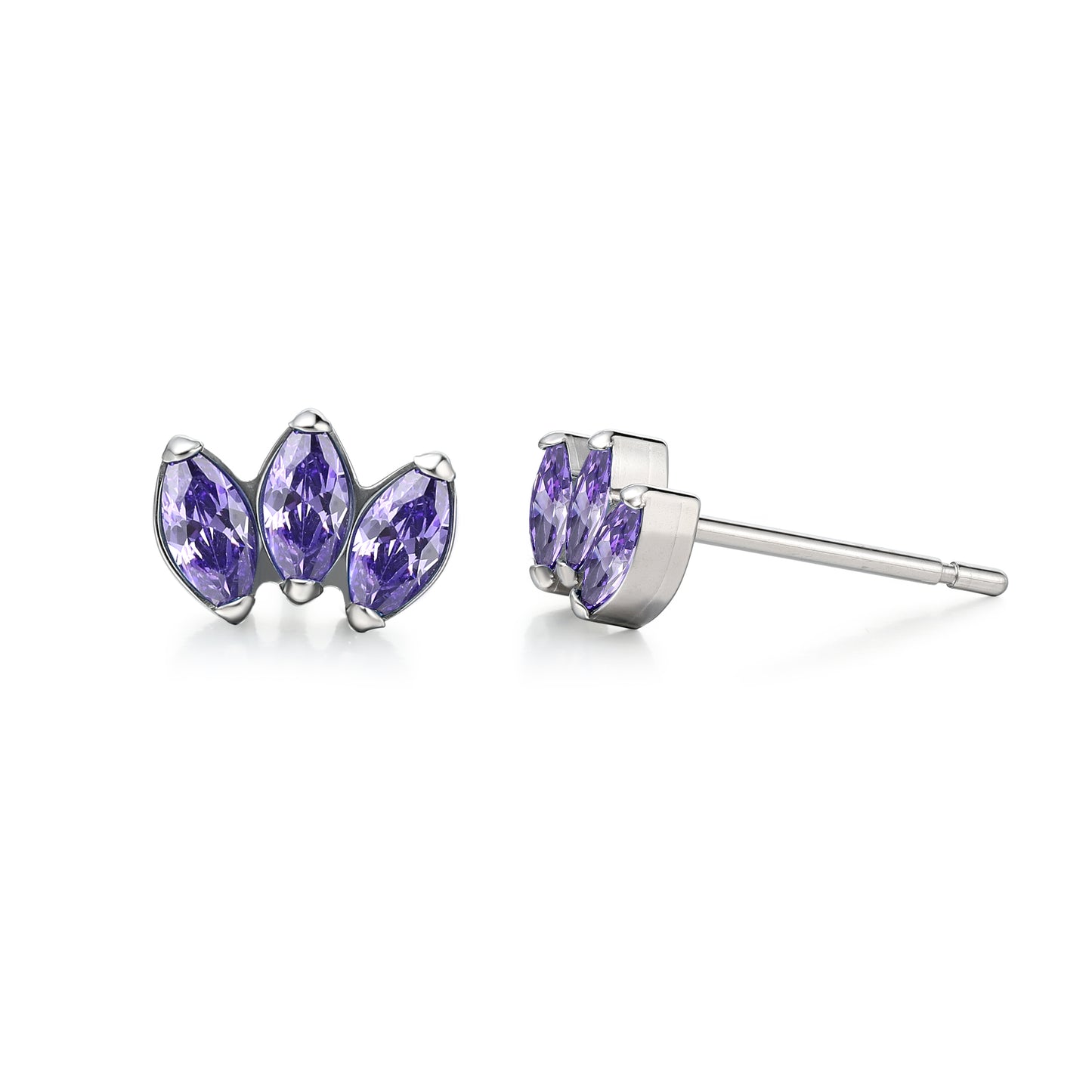 Limerencia Pure Titanium Hypoallergenic Earrings | CZ Crown Cubic Zirconia | Implant Grade Piercing jewelry| Suitable for Sensitive Ears Delicate Jewelry