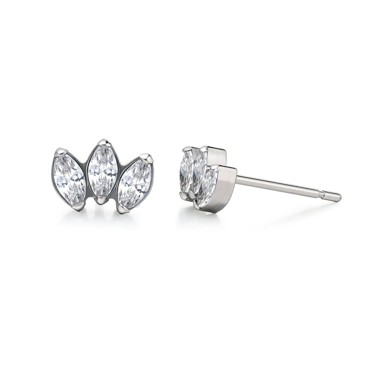 Limerencia Pure Titanium Hypoallergenic Earrings | CZ Crown Cubic Zirconia | Implant Grade Piercing jewelry| Suitable for Sensitive Ears Delicate Jewelry