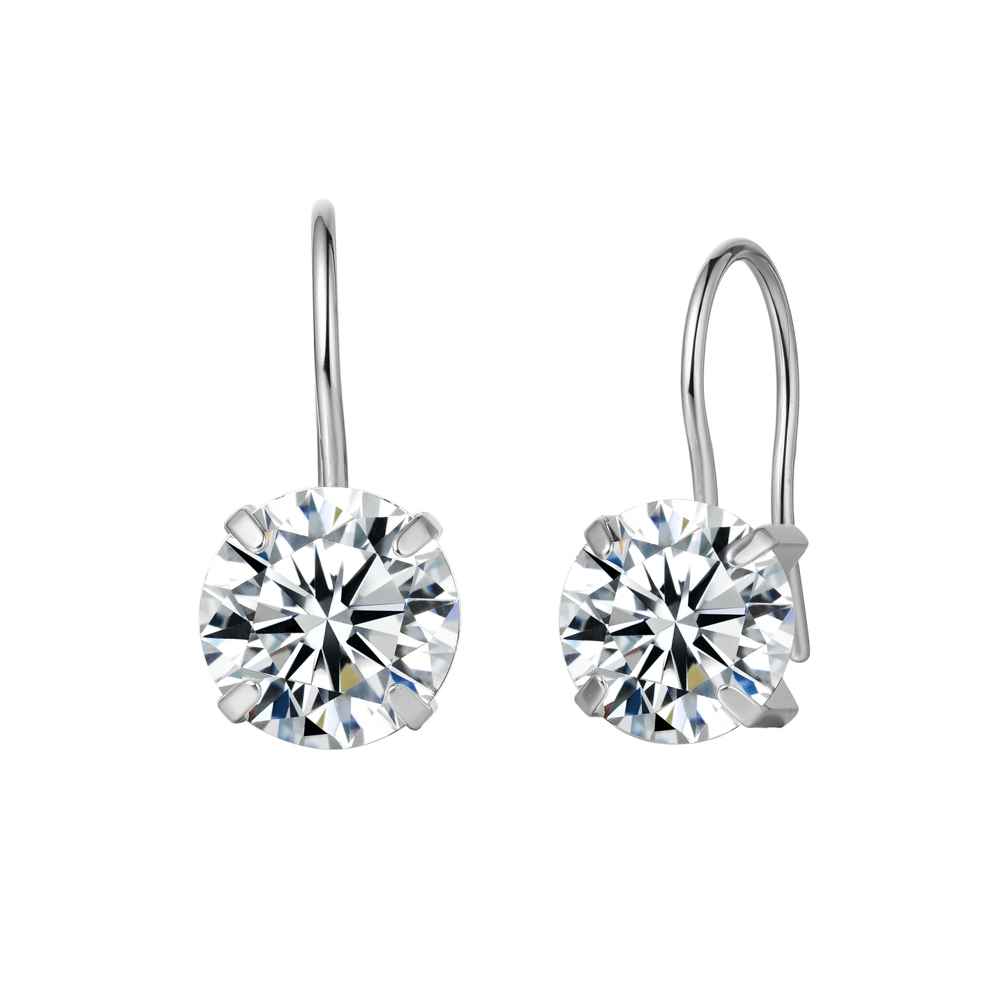 Limerencia Hypoallergenic Pure Titanium Cubic Zirconia Dangle Hoop Earrings,Lightweight Drop Earrings Round bright zirconia size 8mm (5/16inch) for Sensitive Ears Women Girls
