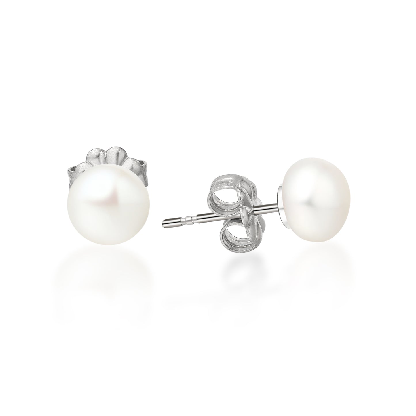Pendientes de perlas cultivadas de agua dulce blancas seleccionadas a mano de titanio puro hipoalergénico Limerencia Studs G23 Piercing de grado implante