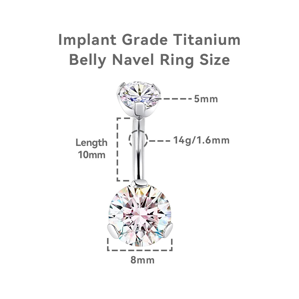 limerencia G23 Titanium Belly Button Rings hypoallergenic medical implant grade 14G Teardrop CZ Belly Navel Rings Piercing Belly Bars, Titanium, cubic zirconia…