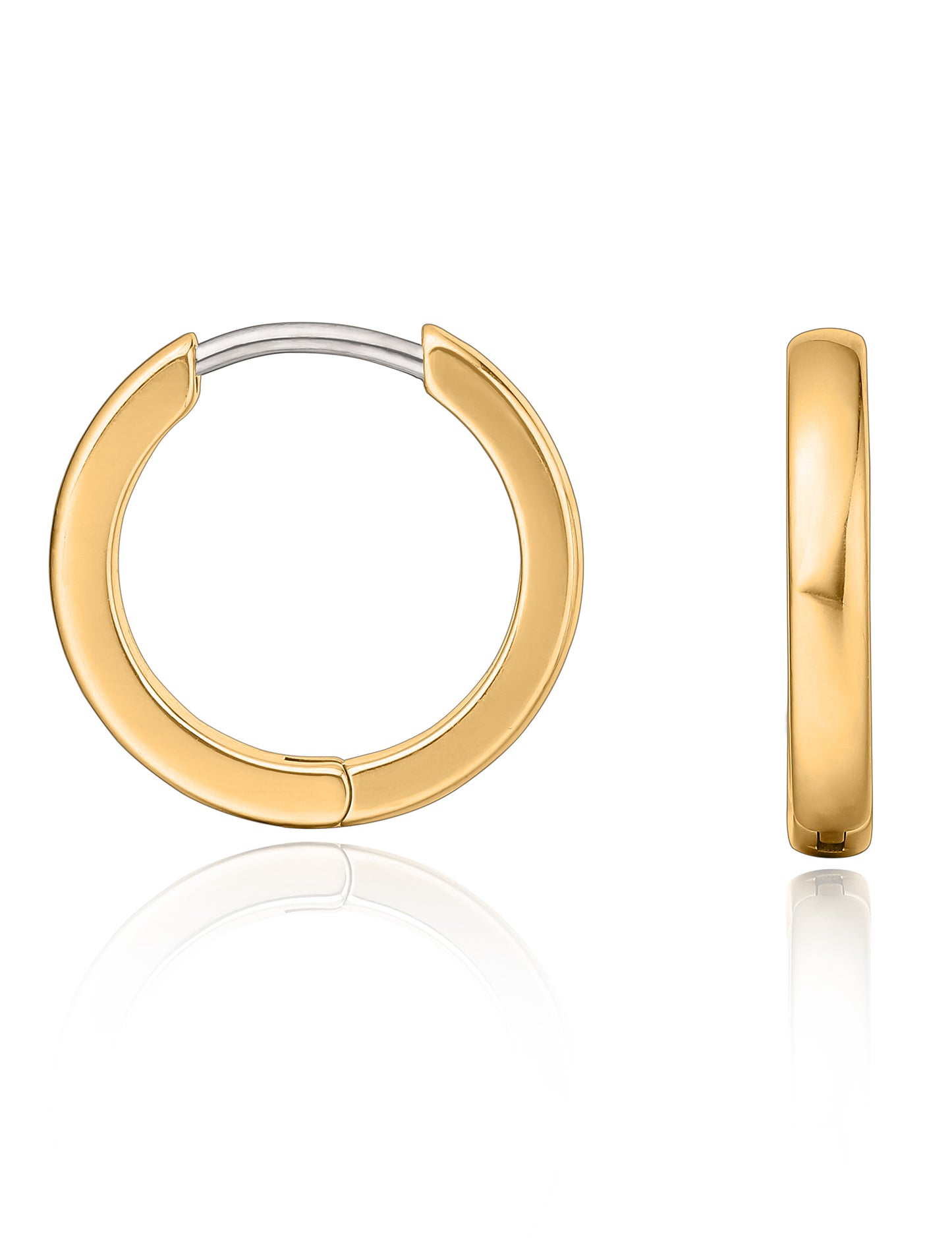 Limerencia G23 Pure Titanium Hypoallergenic Huggie Hoop Earrings for Women Sensitive Ears (12 Millimeters, Gold)