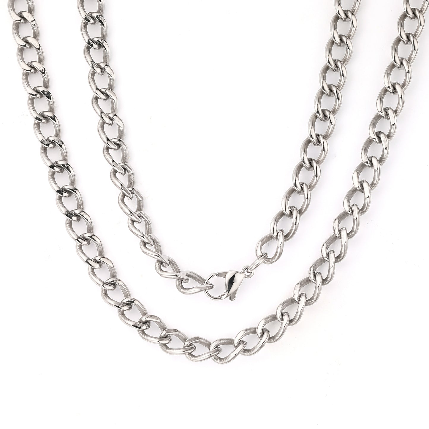 limerencia 6mm Pure Titanium Cuban Link Chain Necklace for Men Women, Lightweight Solid Titanium Hip Hop Necklaces
