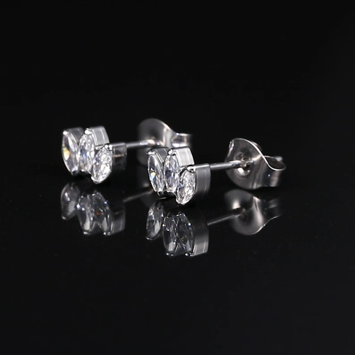 Limerencia Pure Titanium Hypoallergenic Earrings | CZ Crown Cubic Zirconia | Implant Grade Piercing jewelry| Suitable for Sensitive Ears Delicate Jewelry