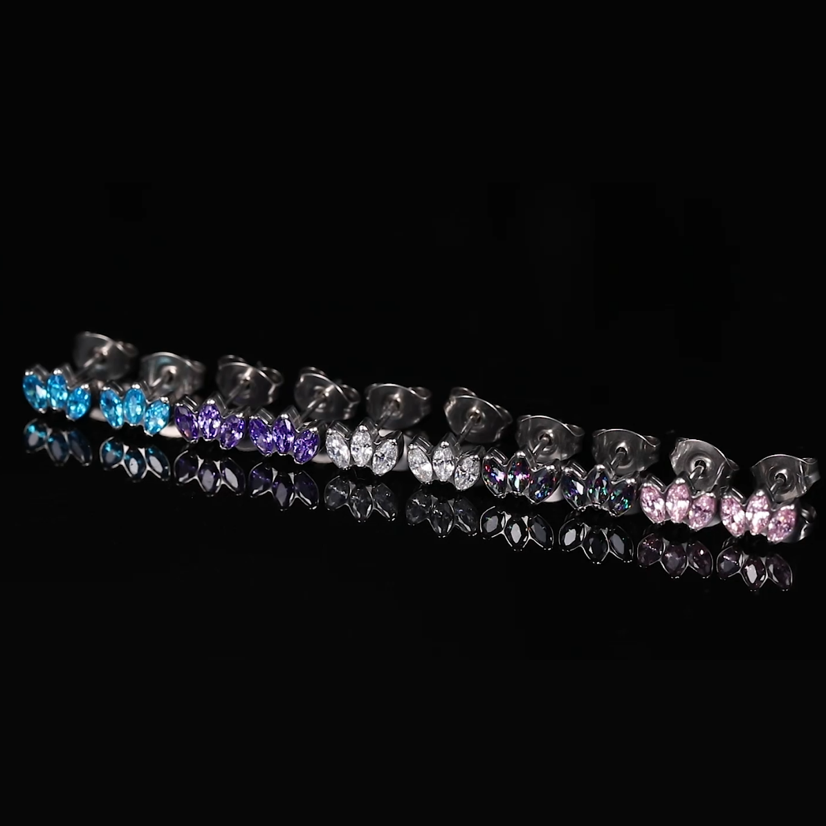 Limerencia Pure Titanium Hypoallergenic Earrings | CZ Crown Cubic Zirconia | Implant Grade Piercing jewelry| Suitable for Sensitive Ears Delicate Jewelry