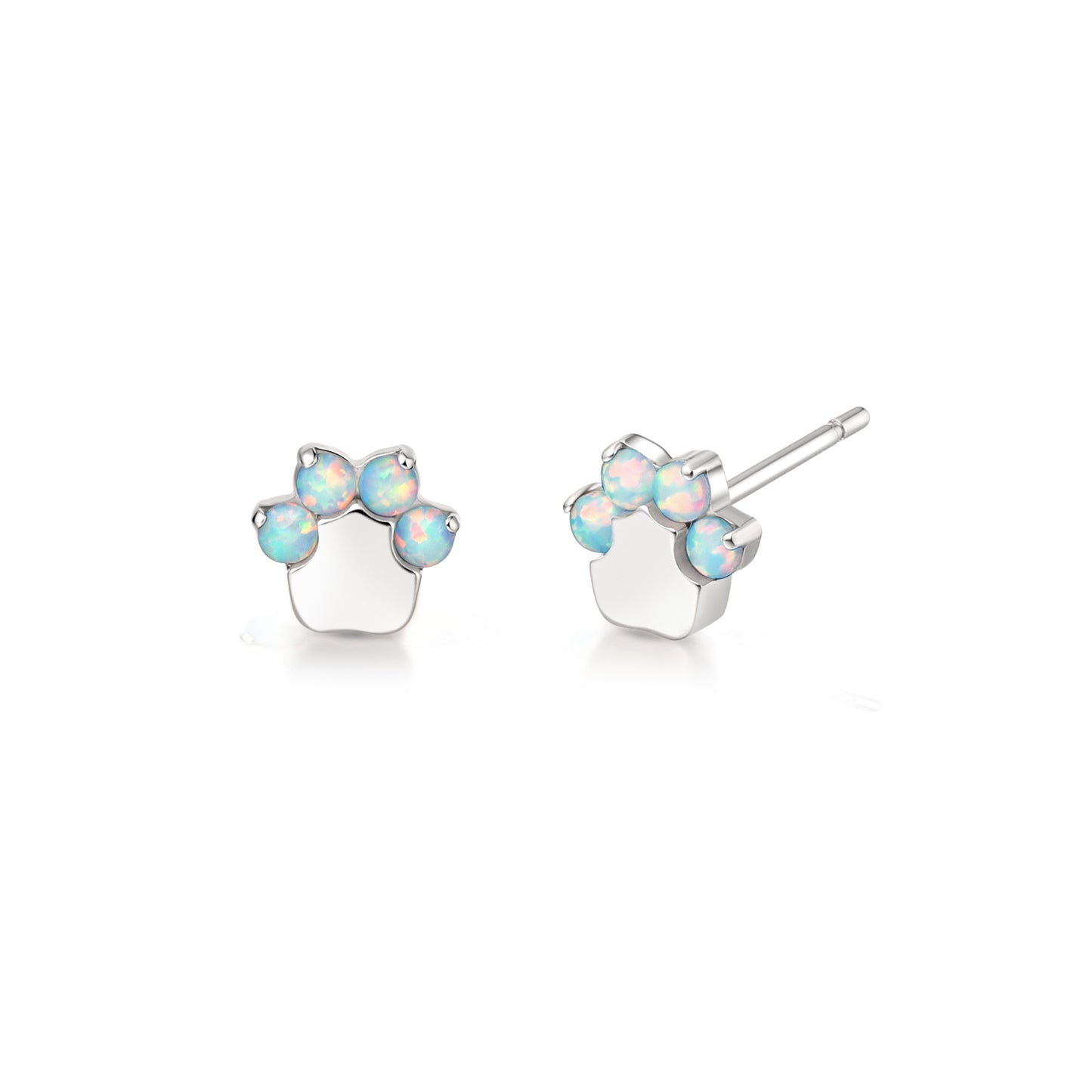 Limerencia G23 Pure Titanium Hypoallergenic Earrings | Cat Paws OPAL F136 Implant Grade Titanium Jewelry for Sensitive Ears