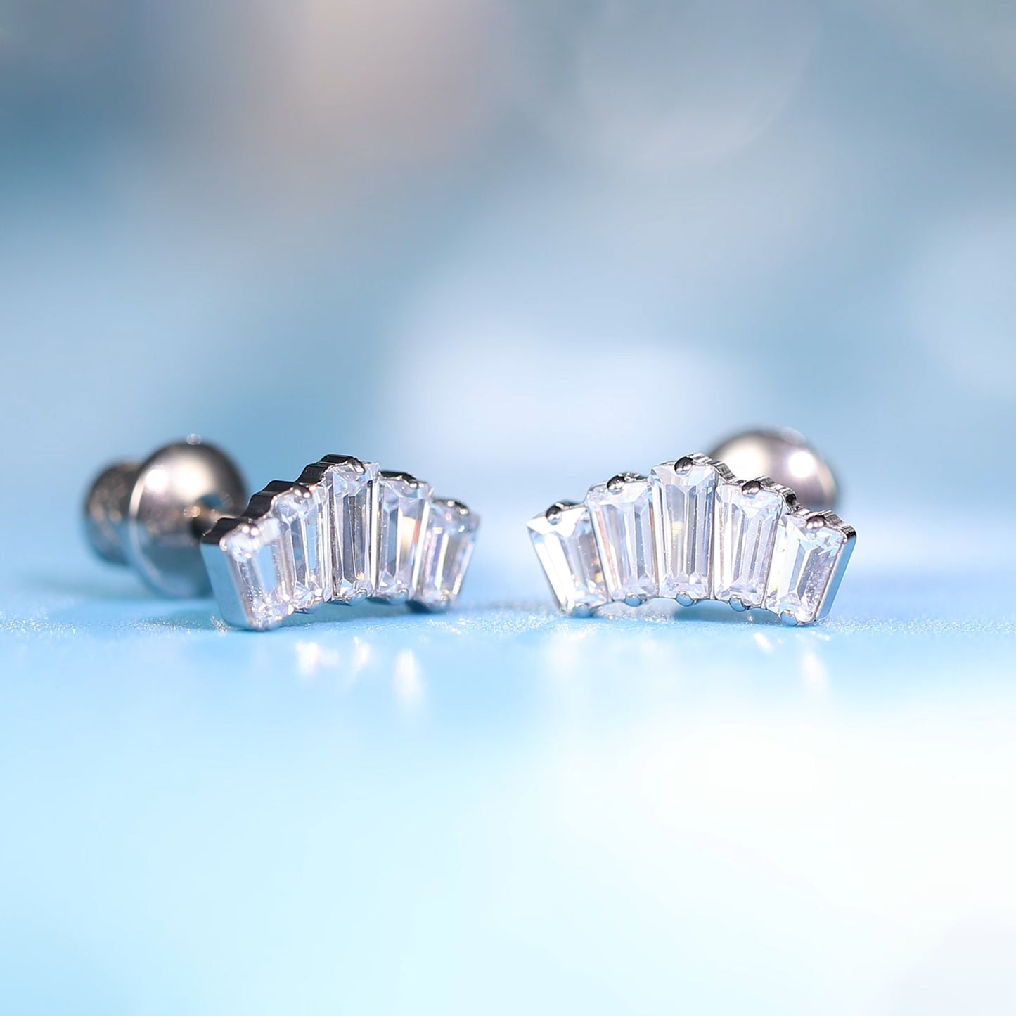 Limerencia Hypoallergenic G23 Implant Grade Titanium Screw Back Earrings Tragus 20G Helix F136 Piercing Post for Sensitive Ears Cartilage(crown)