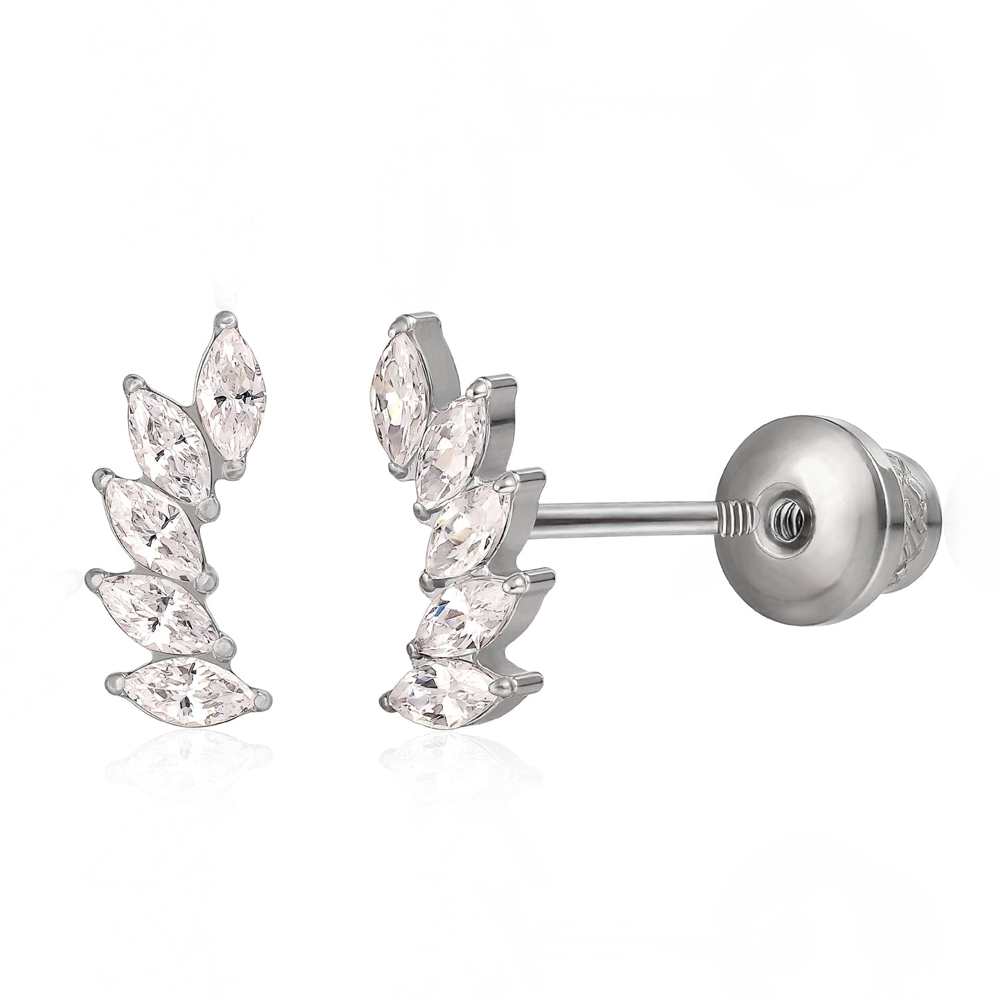 Limerencia Hypoallergenic G23 Implant Grade Titanium Screw Back Earrings Tragus 20G Helix F136 Piercing Post for Sensitive Ears Cartilage(Climber Crawler)