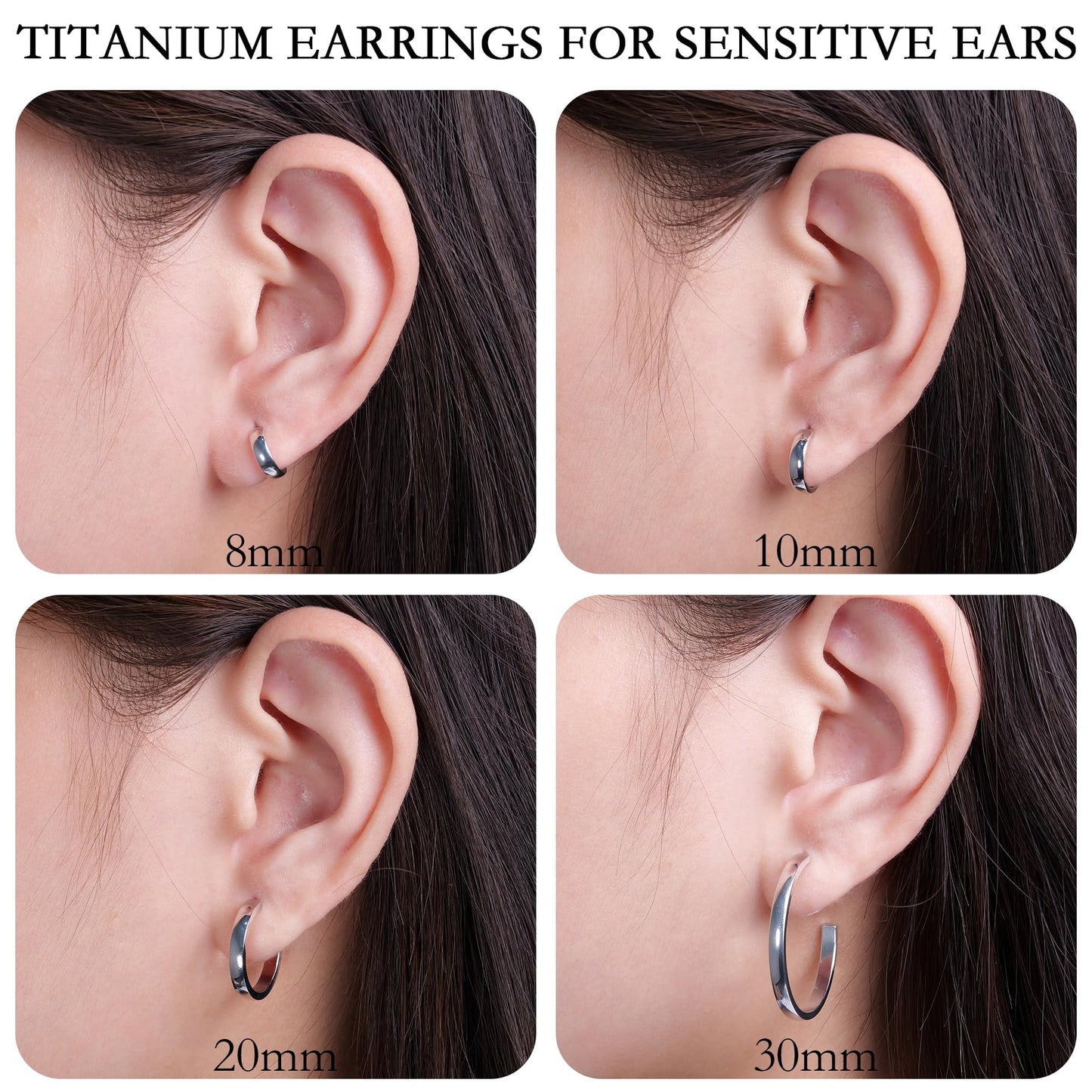 Limerencia Open Huggie Hoop Earrings for Women Titanium Hypoallergenic Jewelry, Lightweight Small Hoops