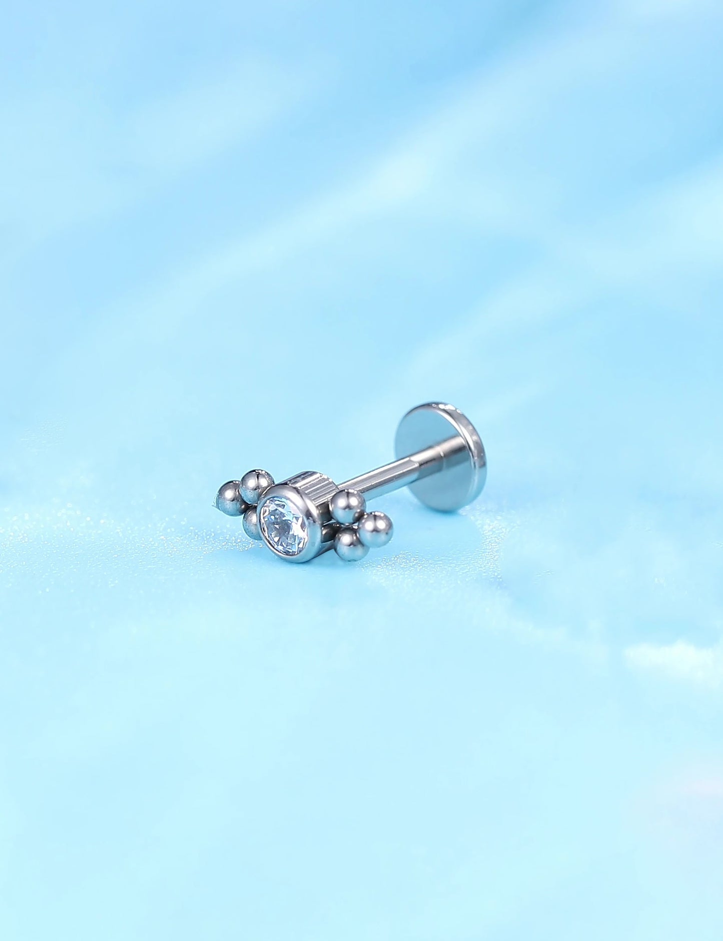 Limerencia G23 Hypoallergenic 18g Flat Back Stud Earrings | F136 Implant Grade Titanium Press Fit Threadless Push Pop in Cartilage Helix Labret Lip Monroe Tragus Piercing Studs- Deux