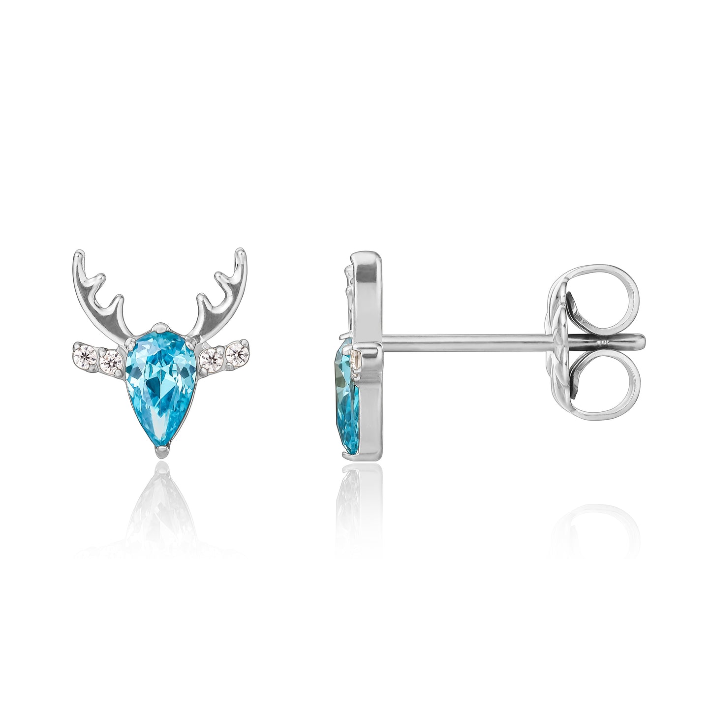 Limerencia F136 Pure Titanium Hypoallergenic Implant Grade Studs, G23 Small Dainty Cubic Zirconia Earrings for Women's Sensitive Ears(deer)