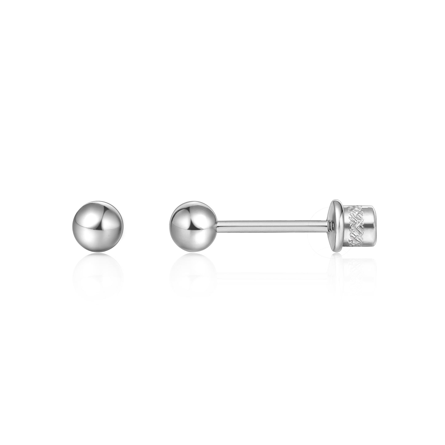 Limerencia Hypoallergenic G23 Implant Grade Titanium Screw Back Earrings Tragus 20G Helix F136 Piercing Post for Sensitive Ears Cartilage (3mm ball)