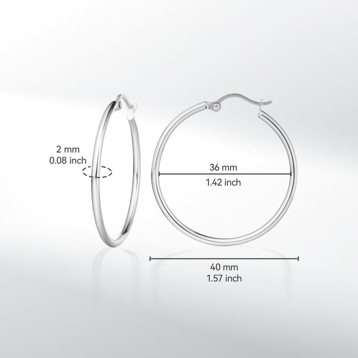 TitanHeart Titanium Hoop Earrings Hypoallergenic - Implant Grade Pure Titanium G23 Lightweight Big Hoops for Women Sensitive Ears (30mm)