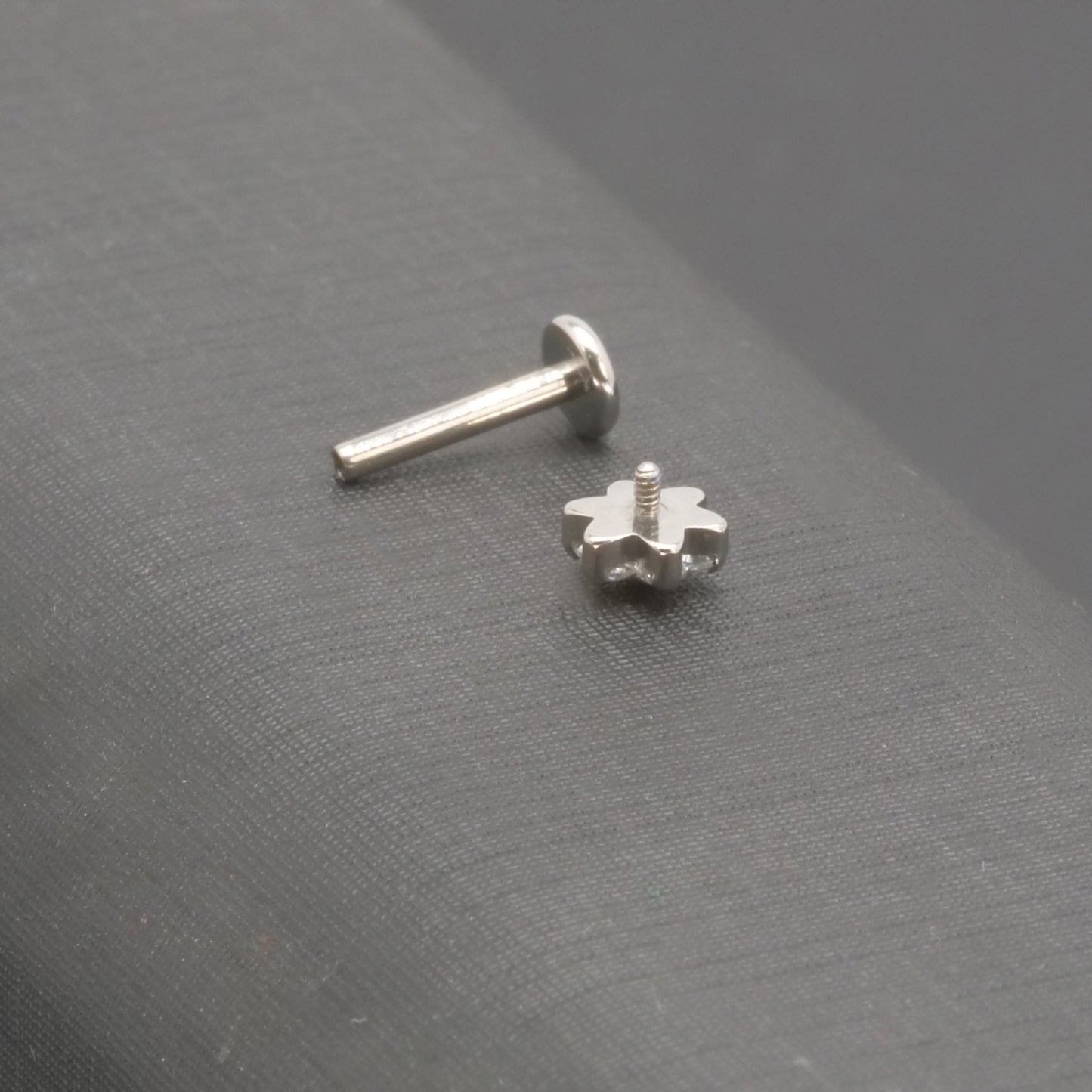 limerencia F136 Titanium Hypoallergenic Piercing Jewelry 18G 6mm 8mm 10mm For Tragus,Helix,Conch,Cartilage,Lip,Implant Grade Flat Back Internally Threaded Stud Earrings (blue flower 1pc)