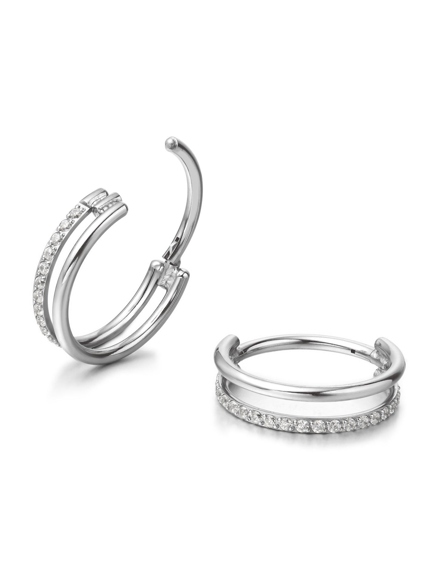 G23 Pure Titanium Huggie Hoop Earrings,12mm Hypoallergenic for Sensitive Ears Pave Cubic Zirconia (18G(1.0mm) Gold)