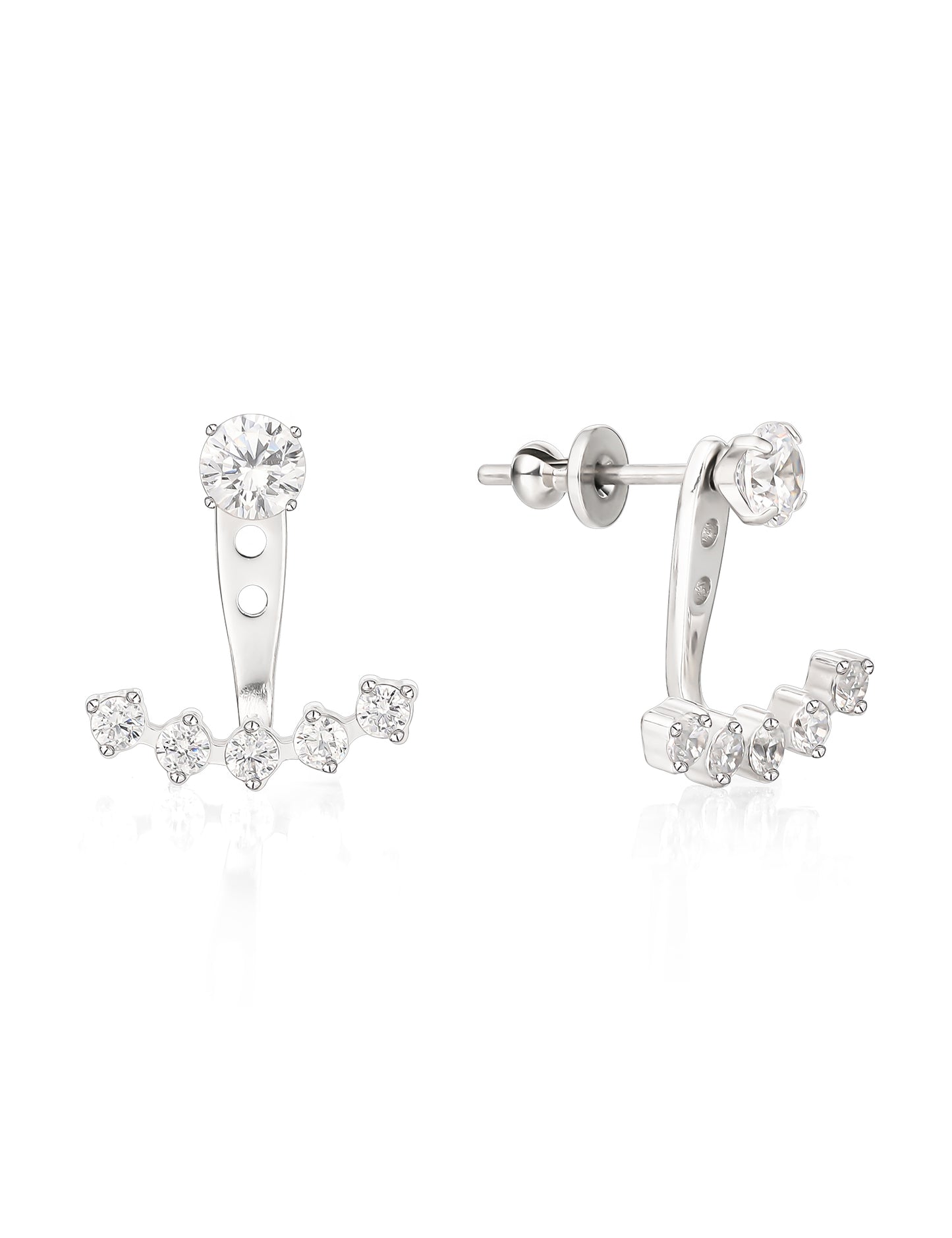 Limerencia Hypoallergenic G23 Implant Grade Titanium Dangle Stud Earrings 5A+Cubic Zirconia Piercing Jacket Earrings for Women Girls Sensitive Ears