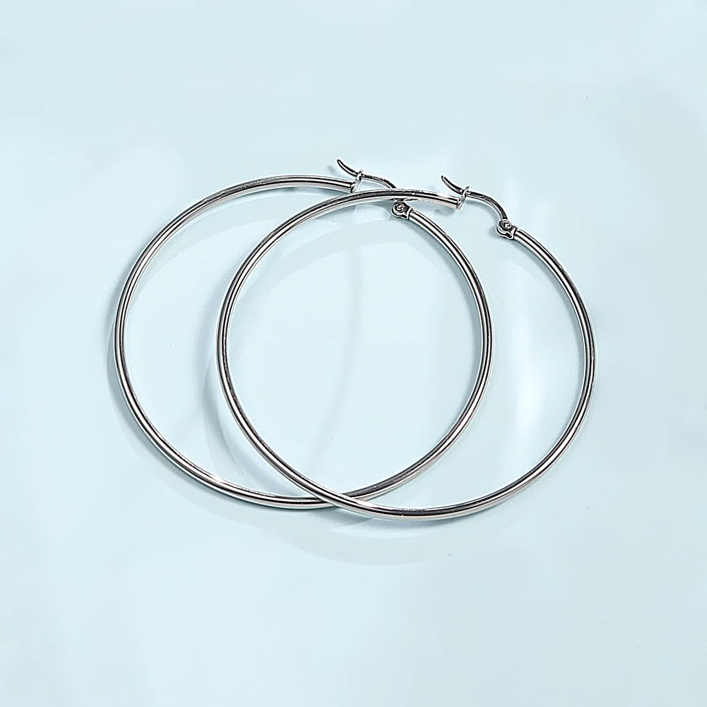 TitanHeart Titanium Hoop Earrings Hypoallergenic - Implant Grade Pure Titanium G23 Lightweight Big Hoops for Women Sensitive Ears (30mm)