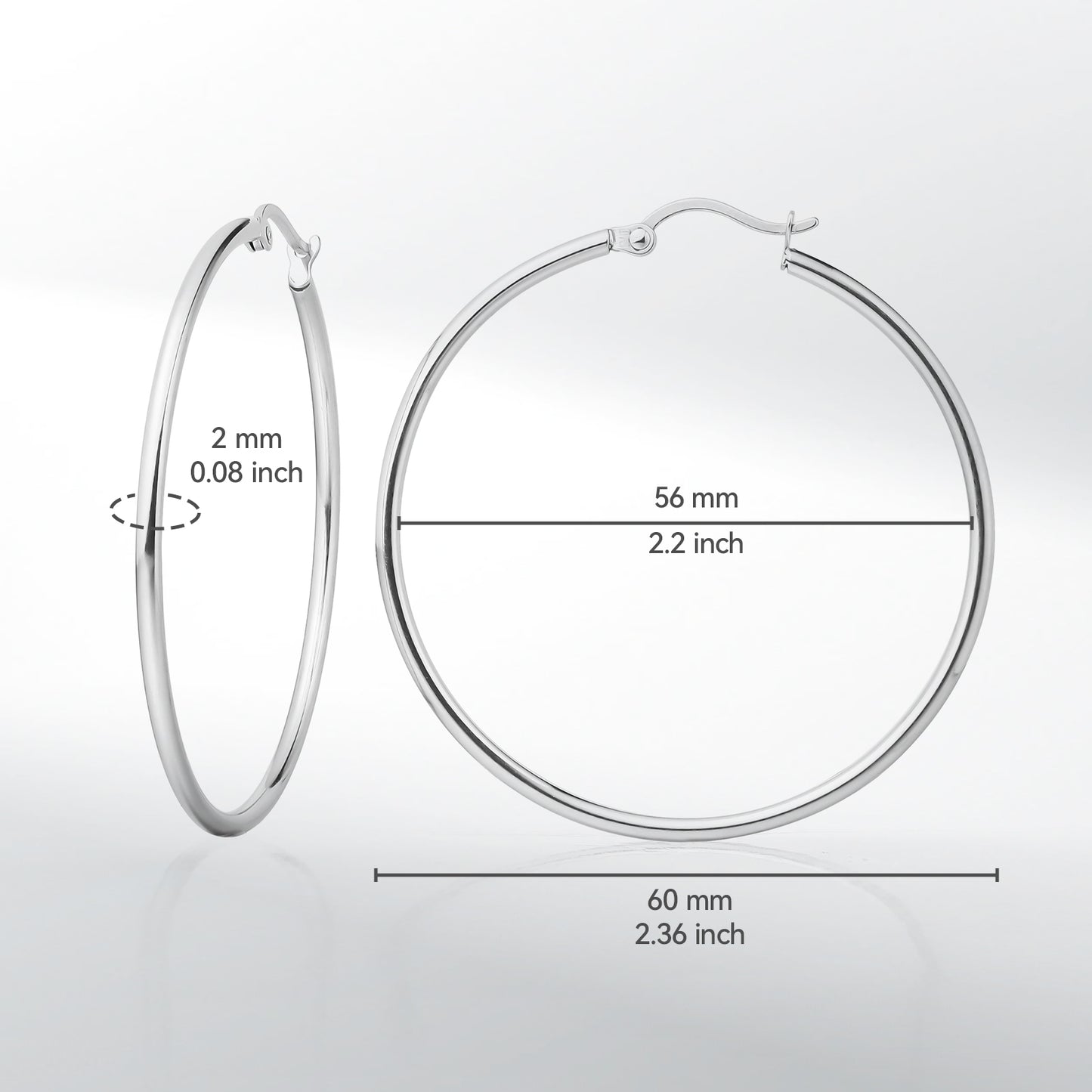 TitanHeart Titanium Hoop Earrings Hypoallergenic - Implant Grade Pure Titanium G23 Lightweight Big Hoops for Women Sensitive Ears (30mm)