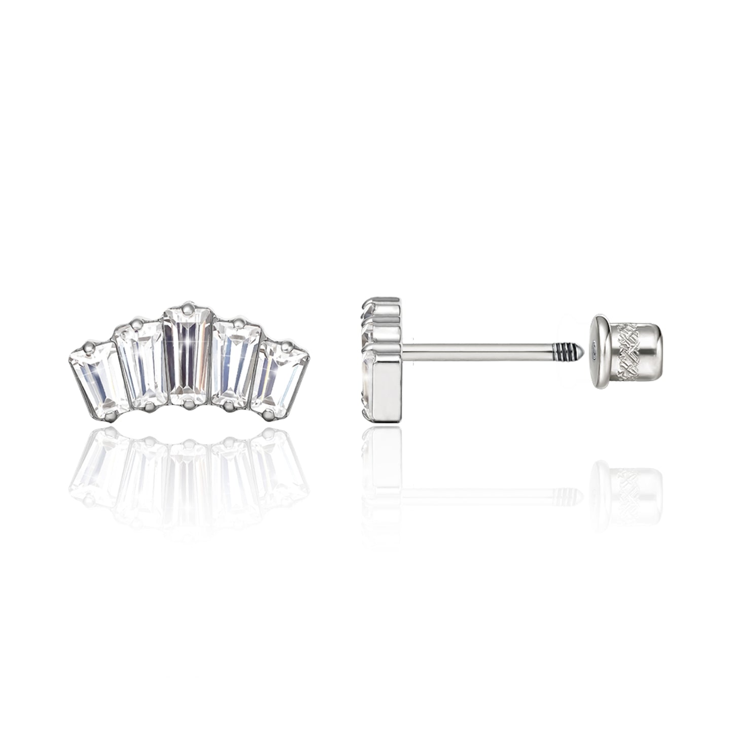 Limerencia Hypoallergenic G23 Implant Grade Titanium Screw Back Earrings Tragus 20G Helix F136 Piercing Post for Sensitive Ears Cartilage(crown)