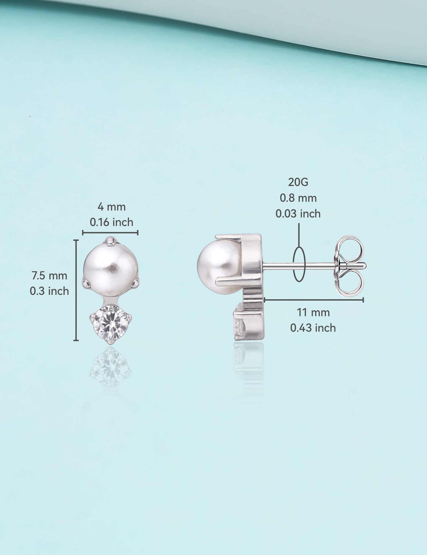 Pendientes hipoalergénicos de titanio puro Limerencia G23 | Joyería de titanio de grado implante CZ + Pearl F136 para orejas sensibles