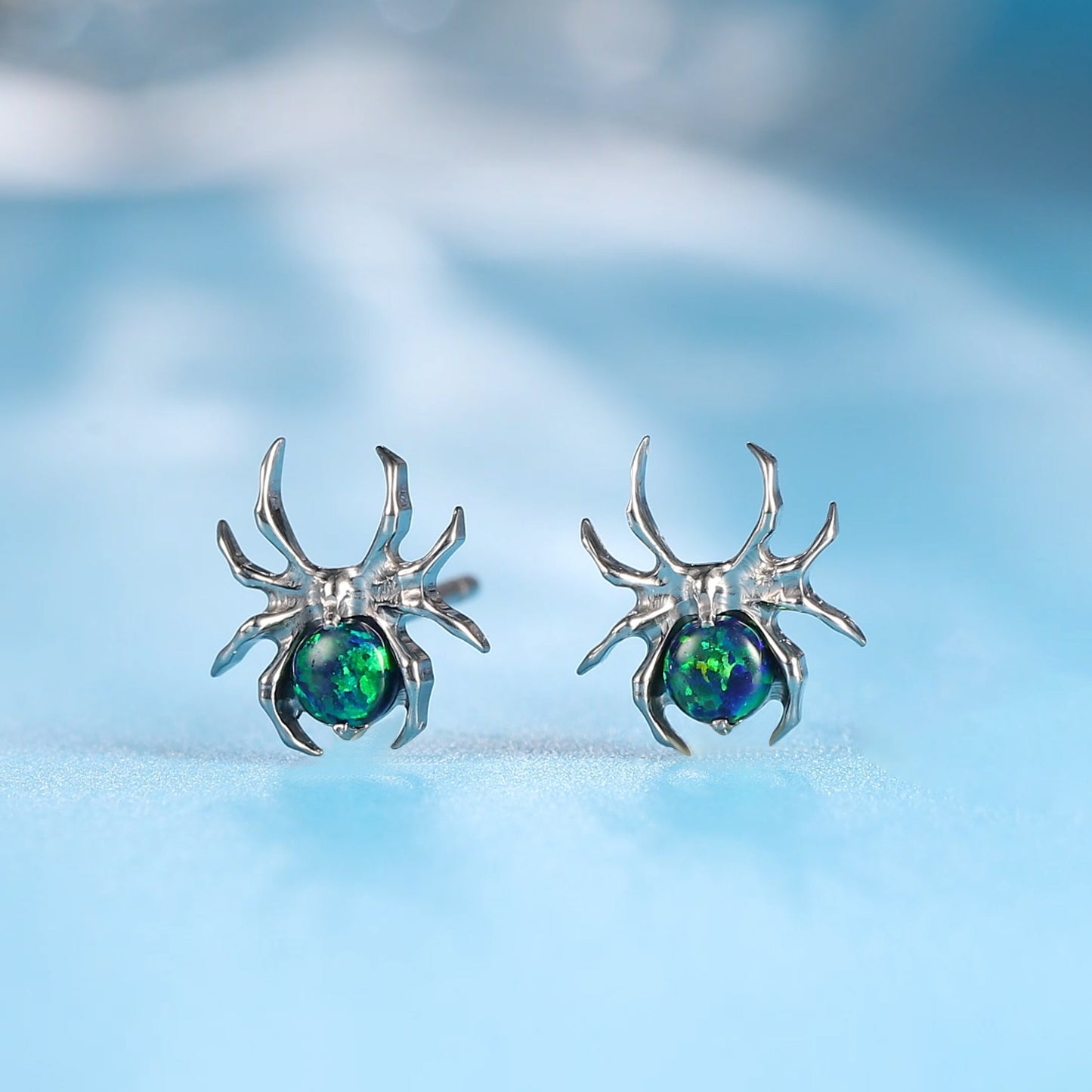Limerencia F136 Pure Titanium Hypoallergenic Implant Grade Studs, G23 Small Dainty Cubic Zirconia Earrings for Women's Sensitive Ears(Spider)
