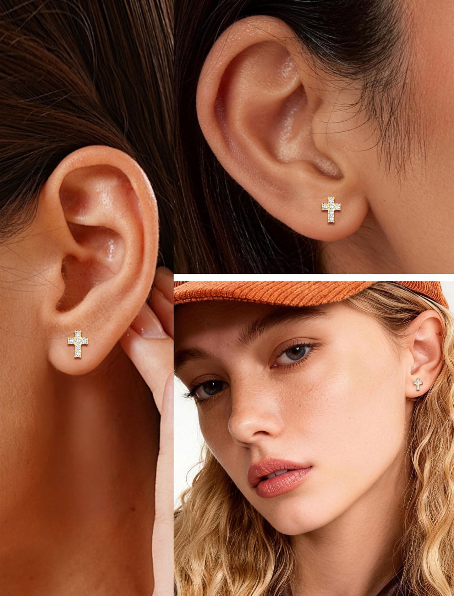 Limerencia Titan-Ohrstecker – hypoallergene Ohrringe für Damen und Herren mit empfindlichen Ohren – minimalistischer Schmuck, flacher Kreuzschrauben-Ohrpiercing für den Knorpel