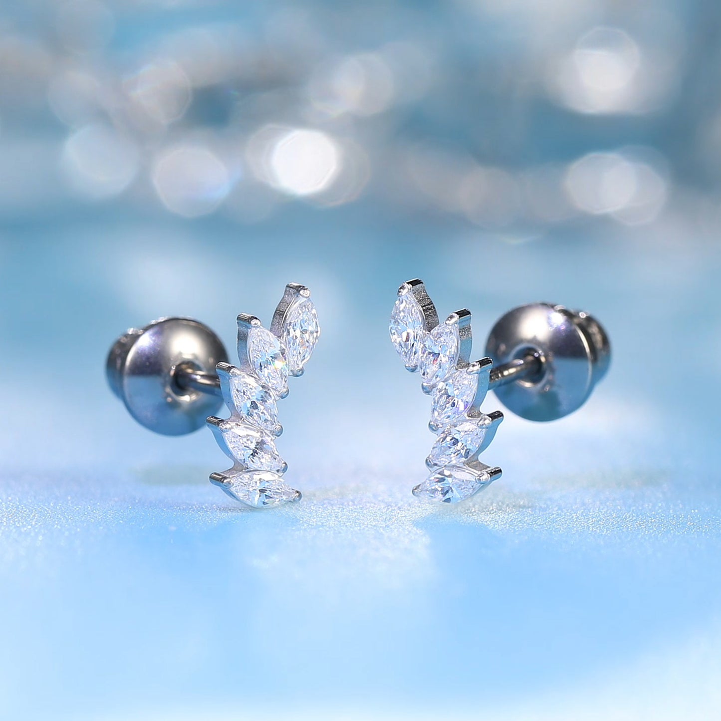 Limerencia Hypoallergenic G23 Implant Grade Titanium Screw Back Earrings Tragus 20G Helix F136 Piercing Post for Sensitive Ears Cartilage(Climber Crawler)