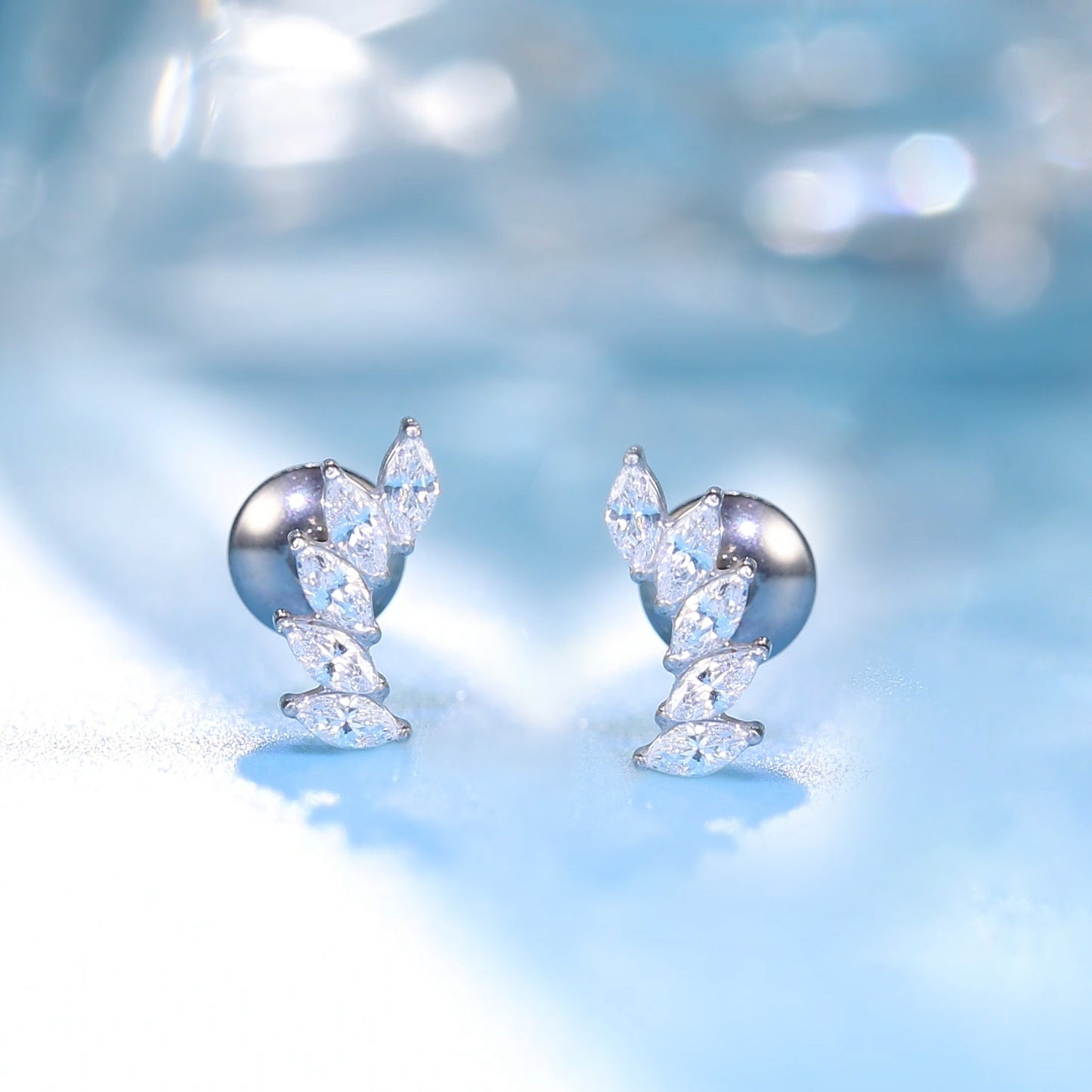 Limerencia Hypoallergenic G23 Implant Grade Titanium Screw Back Earrings Tragus 20G Helix F136 Piercing Post for Sensitive Ears Cartilage(Climber Crawler)