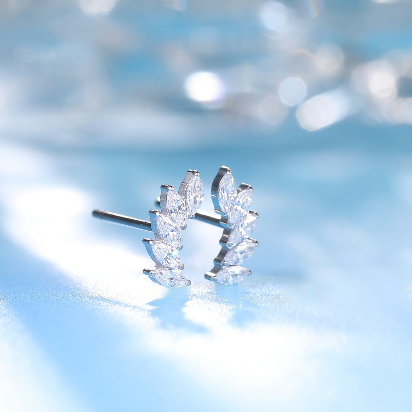 Limerencia F136 Pure Titanium Hypoallergenic Implant Grade Studs, G23 Small Dainty Cubic Zirconia Earrings for Women's Sensitive Ears(Climber Crawler)