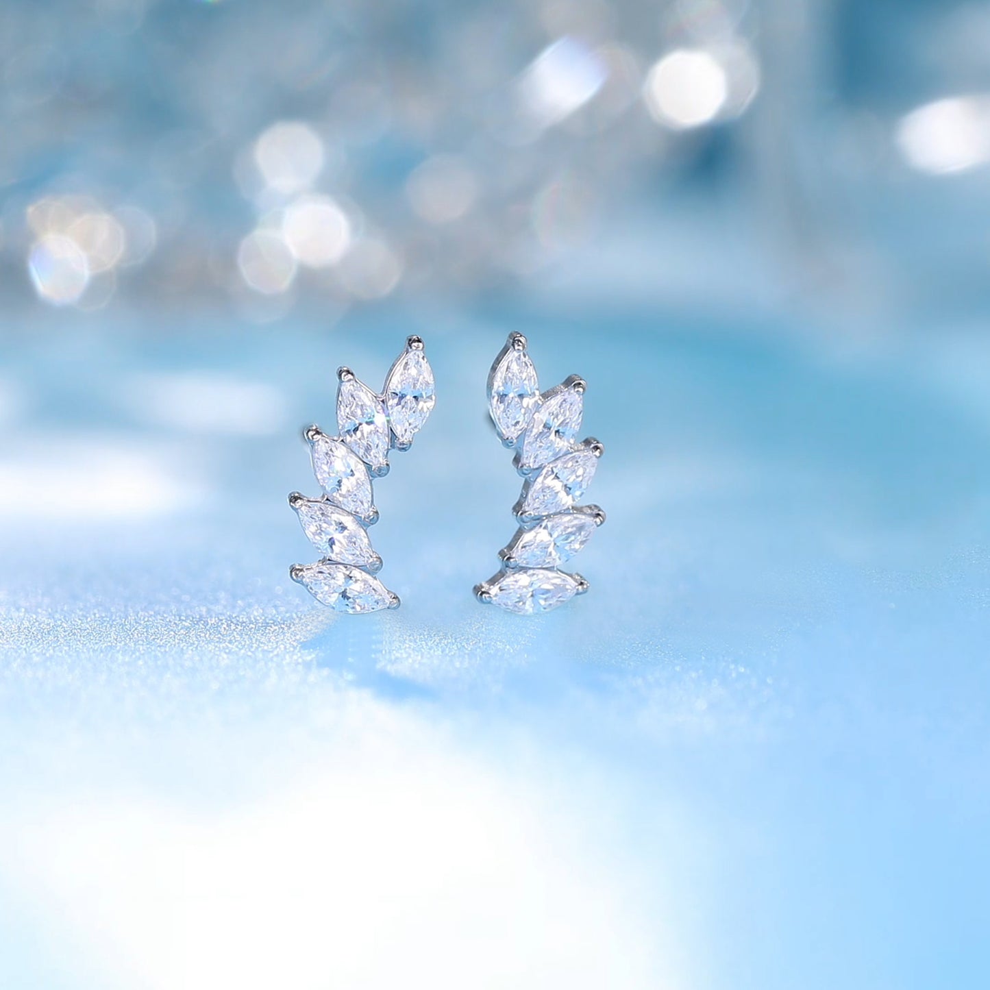 Limerencia F136 Pure Titanium Hypoallergenic Implant Grade Studs, G23 Small Dainty Cubic Zirconia Earrings for Women's Sensitive Ears(Climber Crawler)