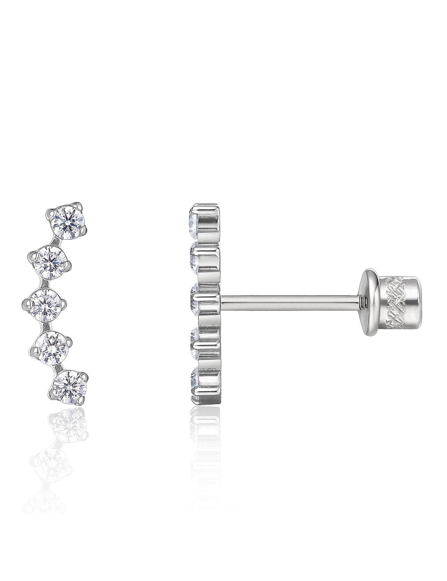 limerencia Hypoallergenic G23 Implant Grade Titanium Screw Back Earrings Tragus 20G Helix F136 Piercing Post for Girls' Sensitive Ears Cartilage- Five Prong Cluster