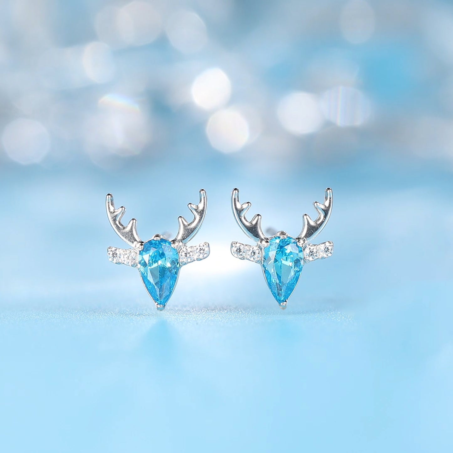 Limerencia F136 Pure Titanium Hypoallergenic Implant Grade Studs, G23 Small Dainty Cubic Zirconia Earrings for Women's Sensitive Ears(deer)