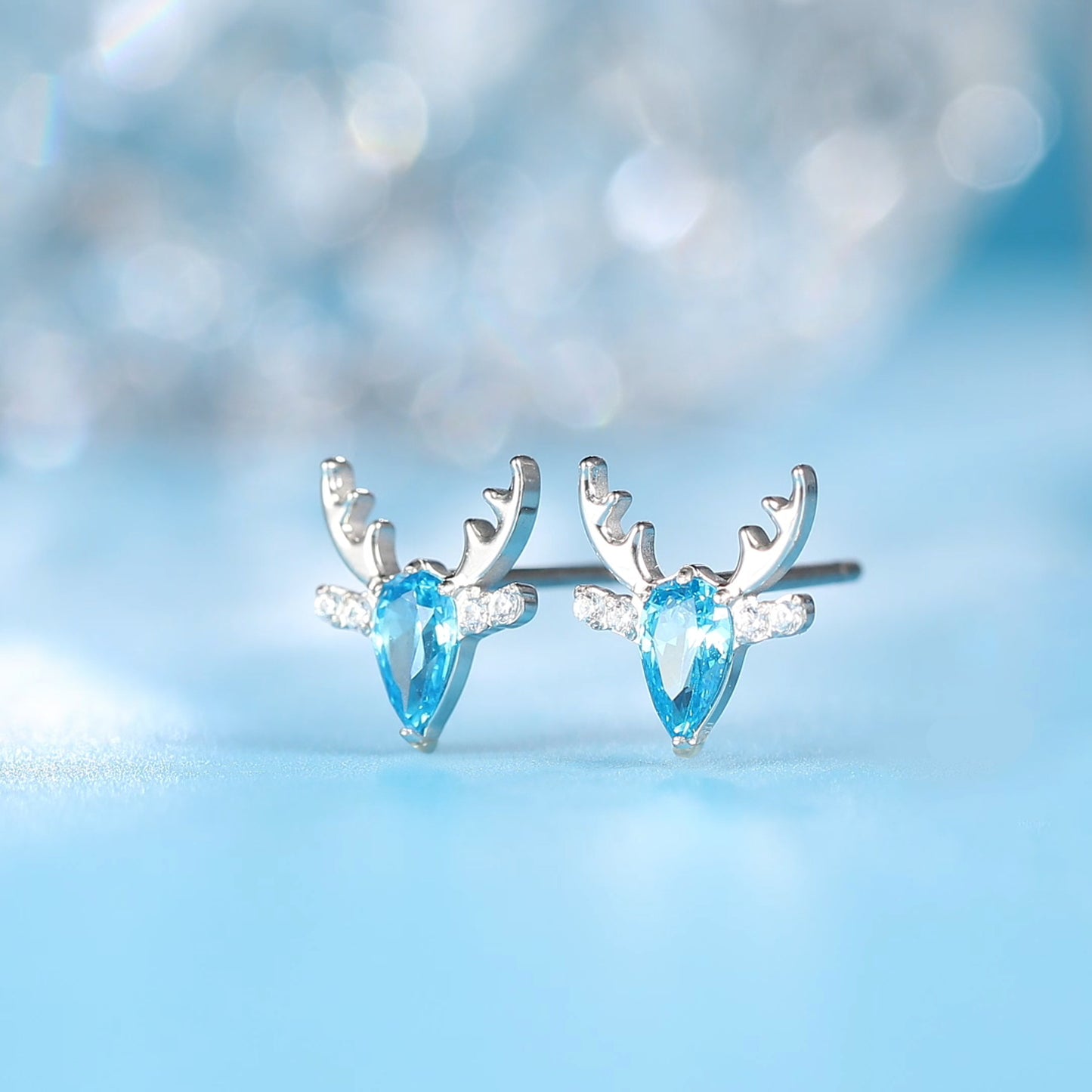 Limerencia F136 Pure Titanium Hypoallergenic Implant Grade Studs, G23 Small Dainty Cubic Zirconia Earrings for Women's Sensitive Ears(deer)