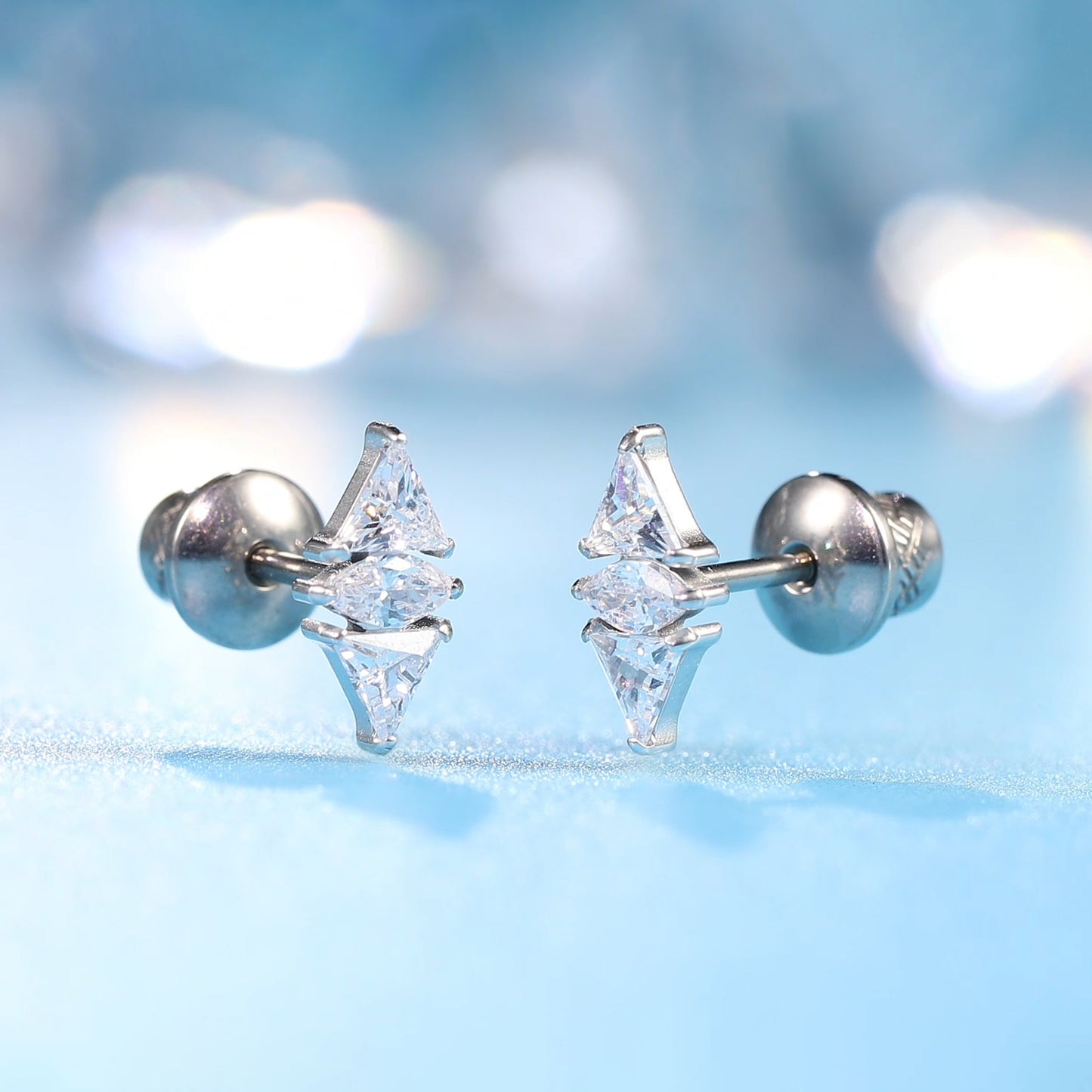 Limerencia Hypoallergenic G23 Implant Grade Titanium Screw Back Earrings Tragus 20G Helix F136 Piercing Post for Sensitive Ears Cartilage(diamond)